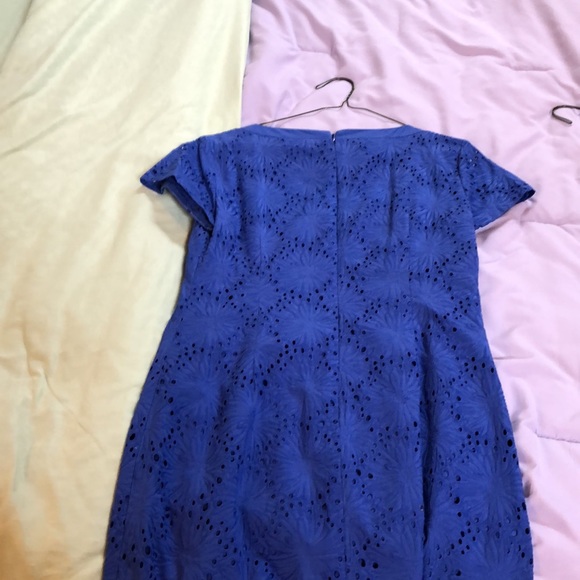 Talbots size 2 blue lace lined dress cotton.  Perfect fit and lays at knees. - Picture 2 of 2